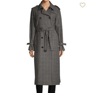 Equipment Everton Plaid Wool Trench